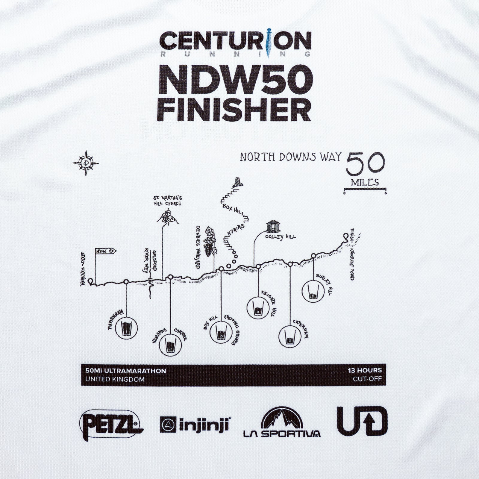 NEW Centurion Running North Downs Way 50 Finisher Tee