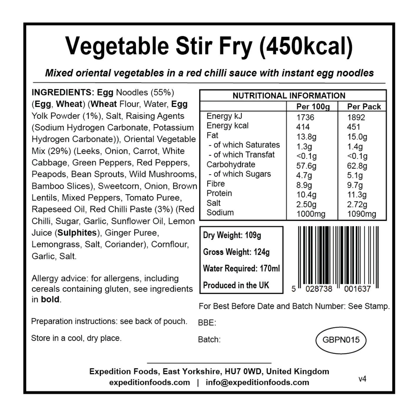 Expedition Foods Meal 450KCAL