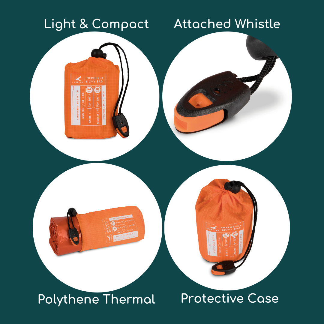 Harrier Emergency Survival Bag and Whistle