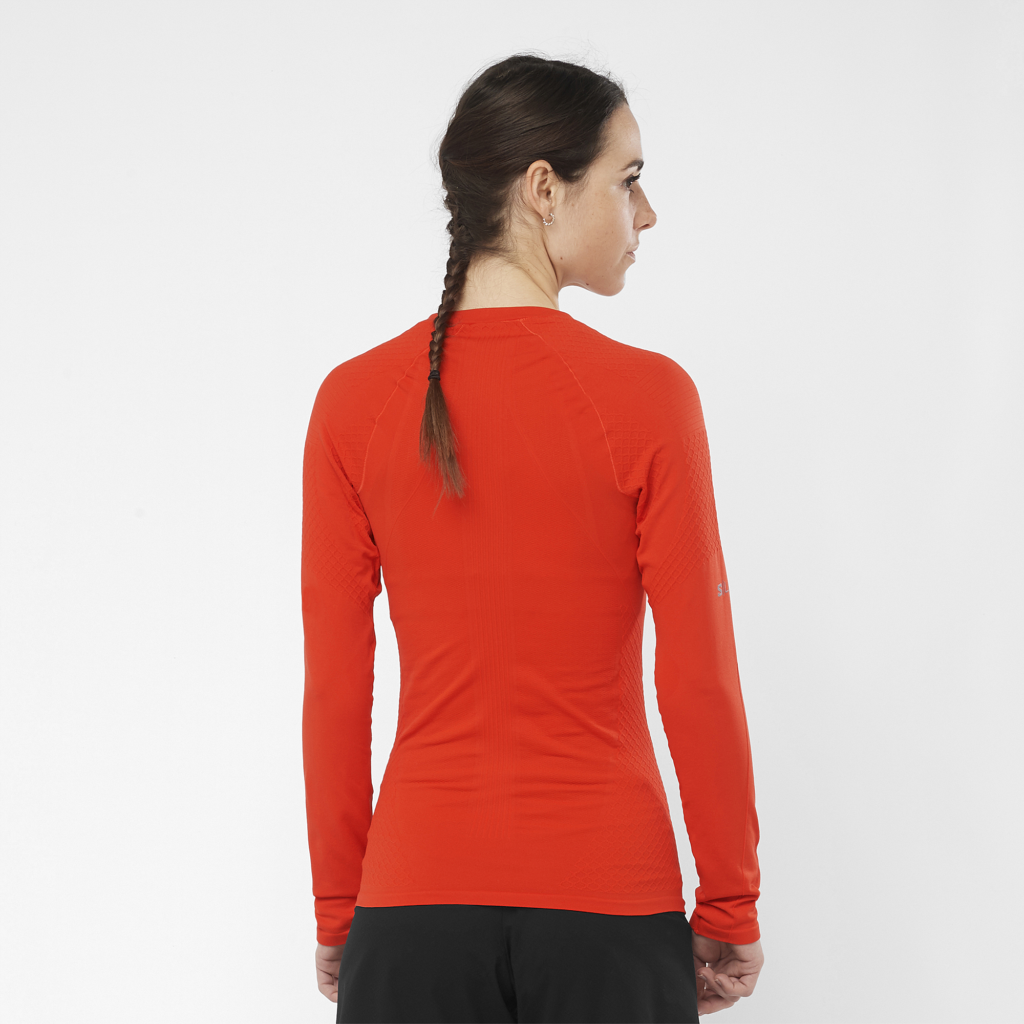 Red long sales sleeve running top