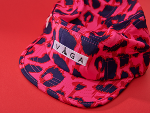 Vaga Limited Edition Patterned cap - Neon Pink/ Flame Red/ Navy