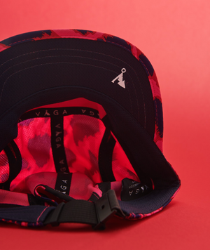 Vaga Limited Edition Patterned cap - Neon Pink/ Flame Red/ Navy