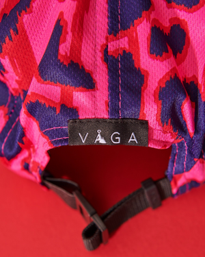 Vaga Limited Edition Patterned cap - Neon Pink/ Flame Red/ Navy