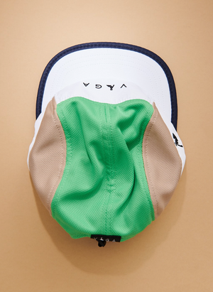 Vaga Club Cap - White/ Camel/ Lime Green
