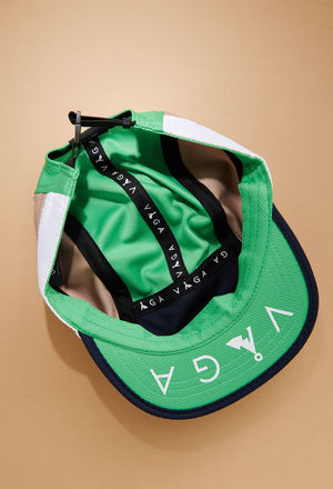 Vaga Club Cap - White/ Camel/ Lime Green