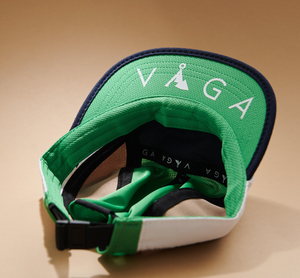 Vaga Club Cap - White/ Camel/ Lime Green