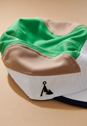 Vaga Club Cap - White/ Camel/ Lime Green