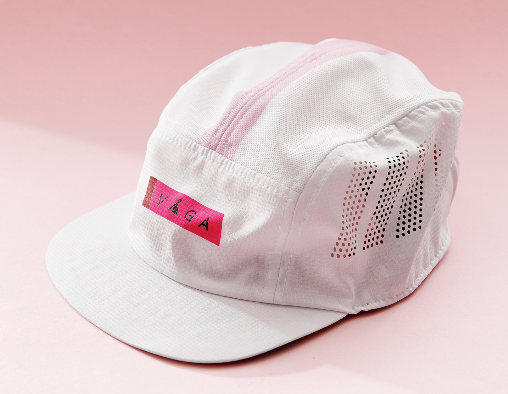 Vaga Feather Cap - White/ Neon Pink/ Flame Red