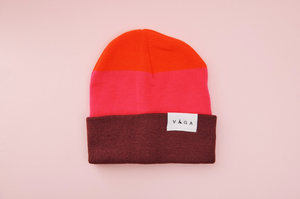 Vaga Casual Beanie - Bordo/ Pink/ Orange