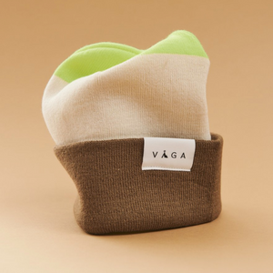 Vaga Casual Beanie - Taupe/Grey/Navy/Neon Yellow