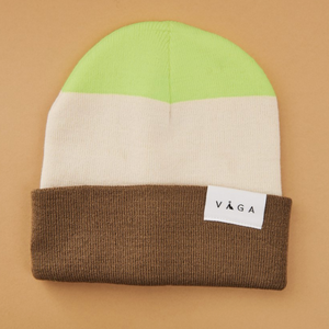 Vaga Casual Beanie - Taupe/Grey/Navy/Neon Yellow