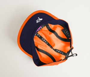 Vaga Weather Resistant Fell Cap - Neon Orange/Navy