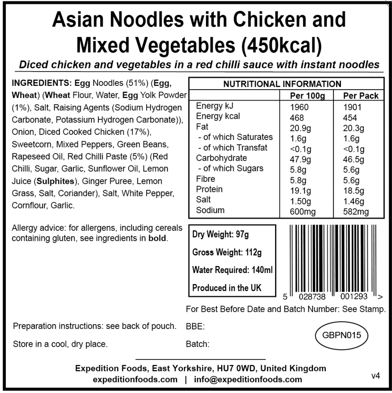 Expedition Foods Meal 450KCAL