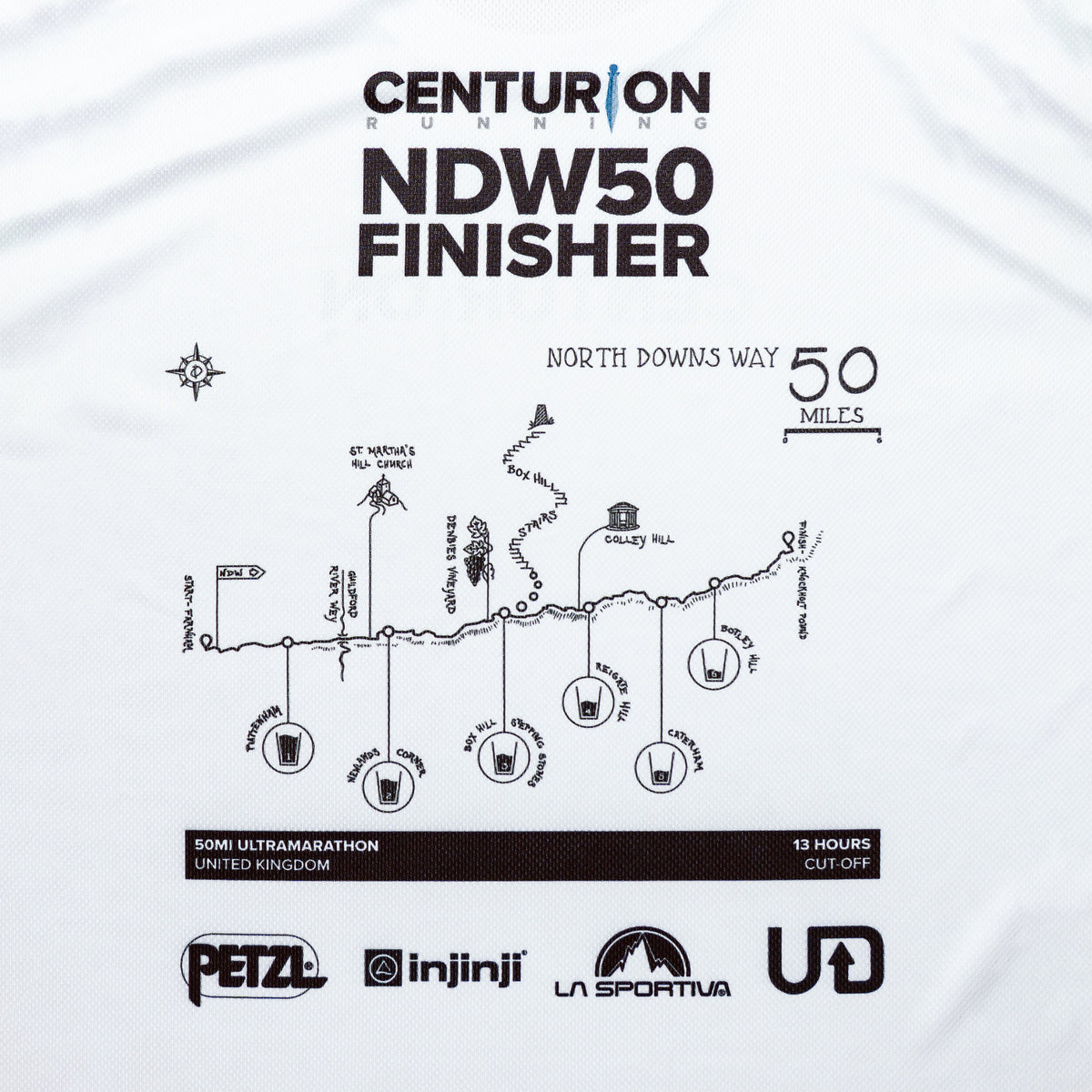 NEW Centurion Running North Downs Way 50 Finisher Tee
