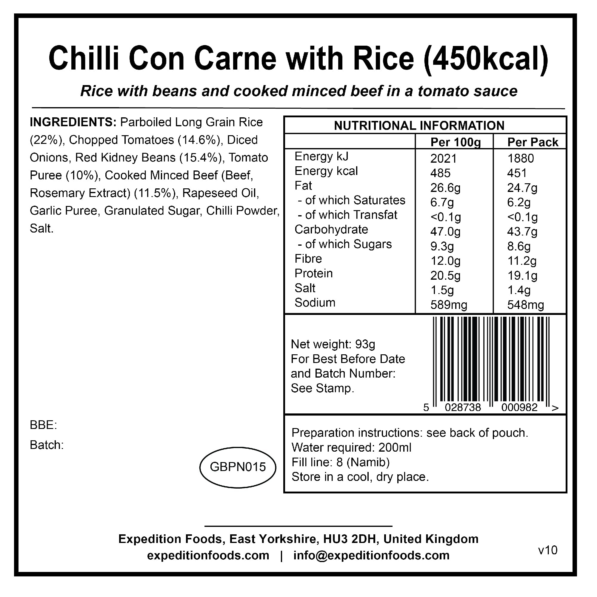 Expedition Foods Meal 450KCAL