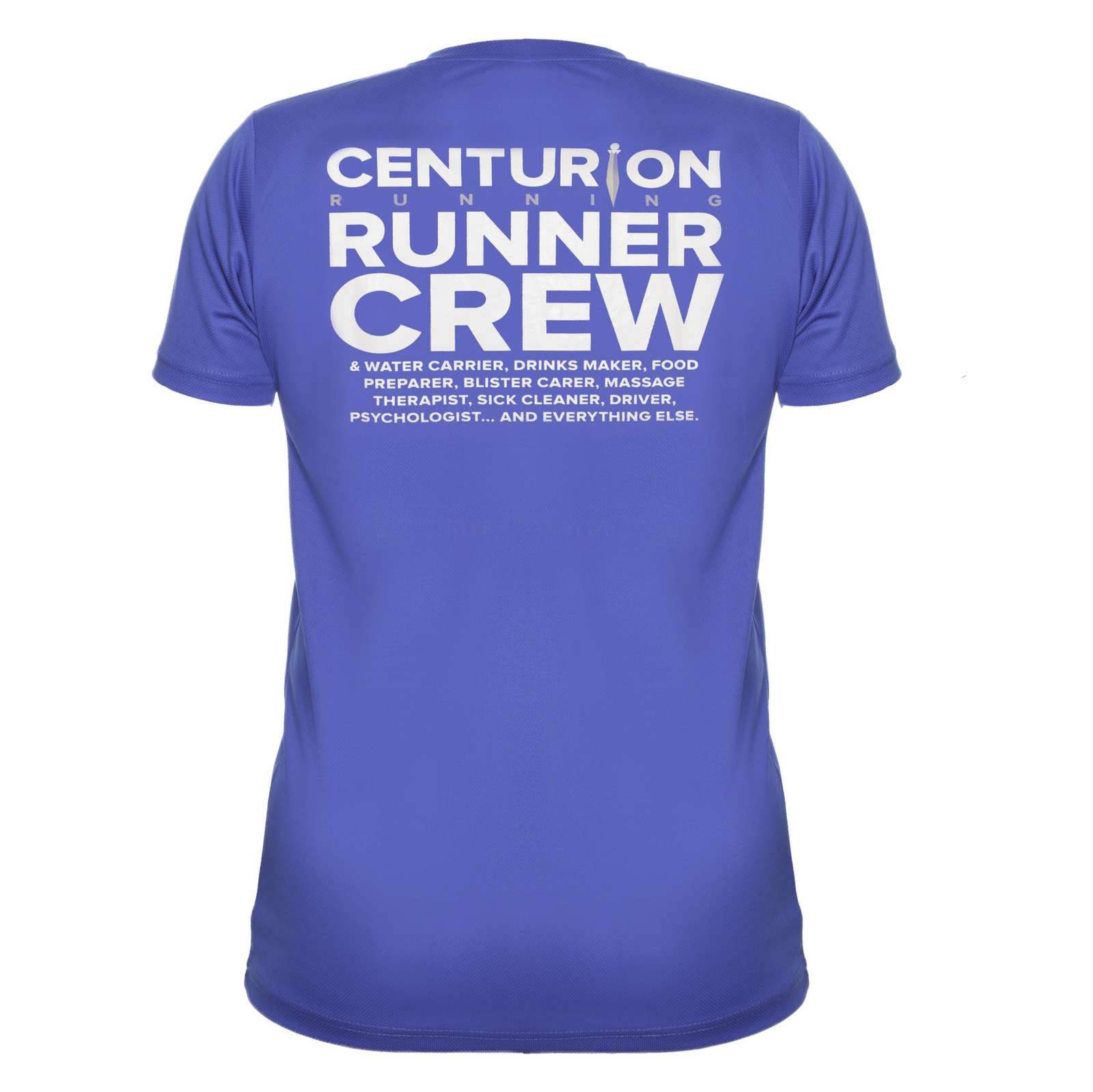 Centurion Running Blue Crew Tee: Mens and Womens