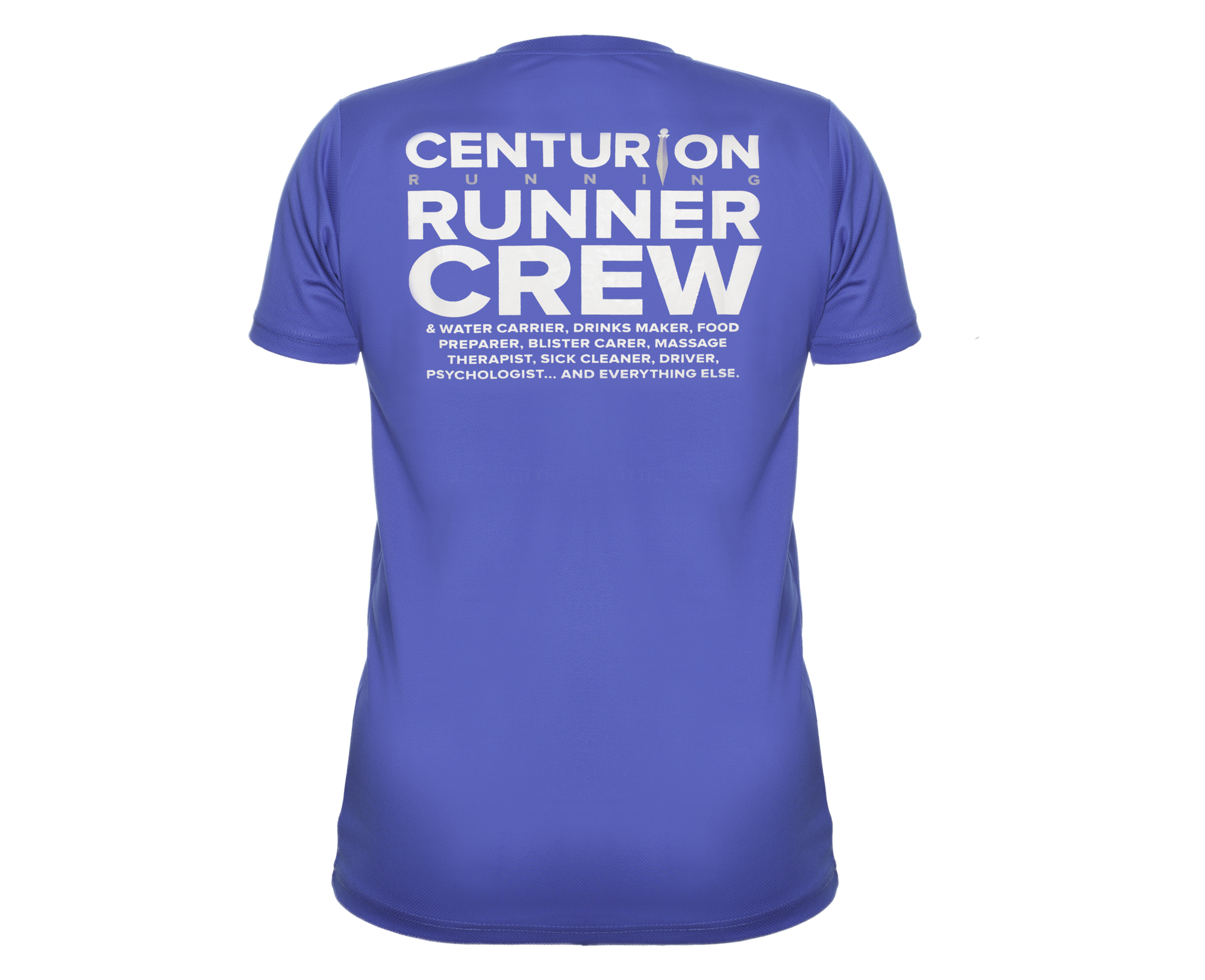 Centurion Running Blue Crew Tee: Mens and Womens