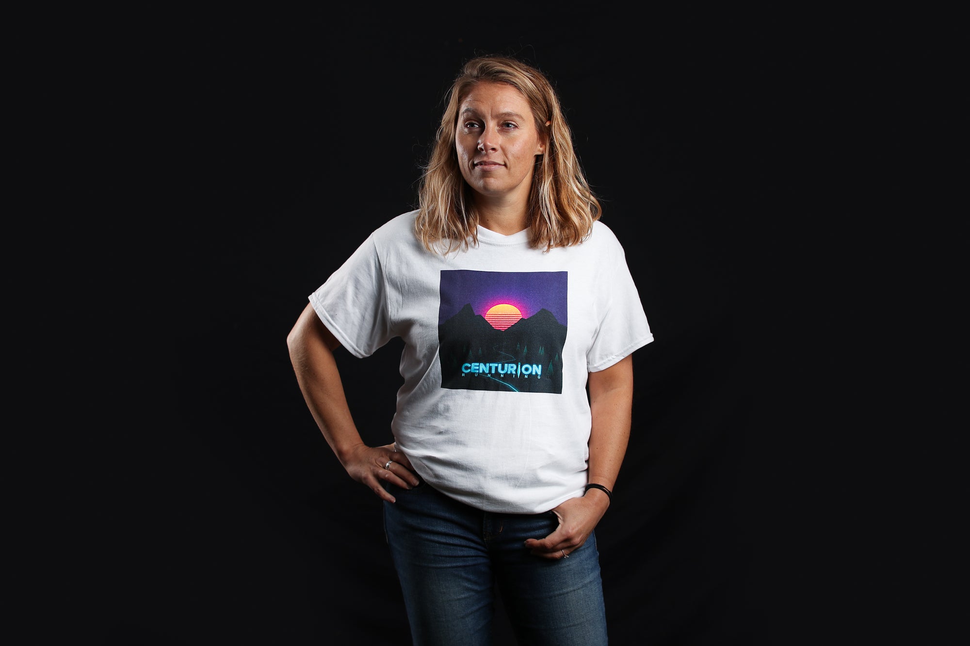 Centurion Running 80s Retro White Tee