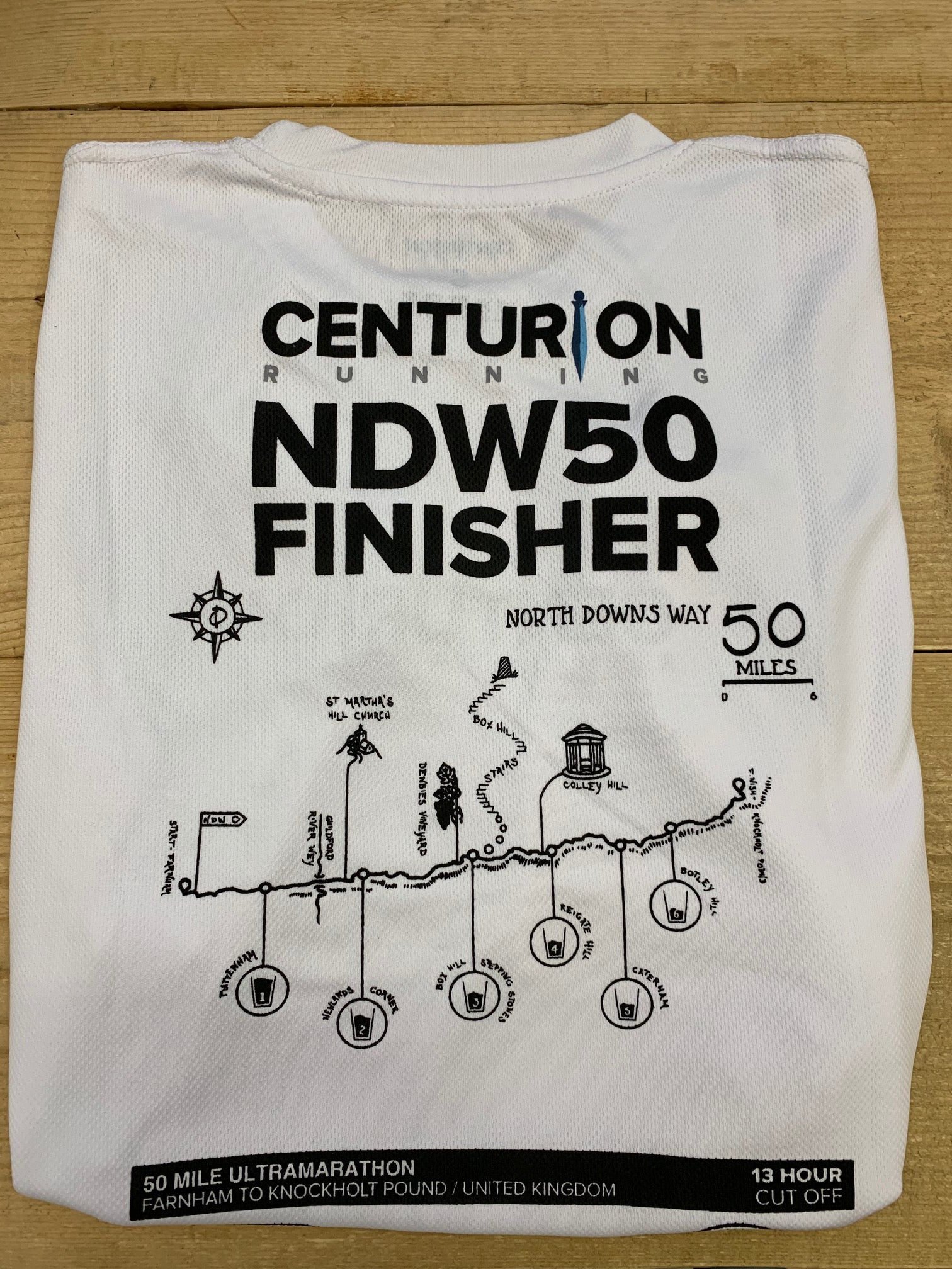 Centurion Running North Downs Way/ NDW50 Finisher Tee Centurion