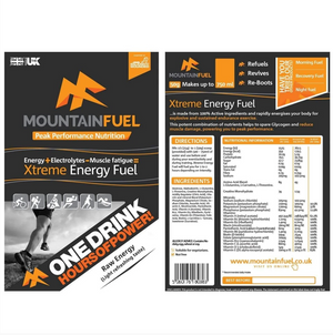 Mountain Fuel Xtreme Energy Fuel - 1.5kg (30+ serve) Bags - 3 Flavours