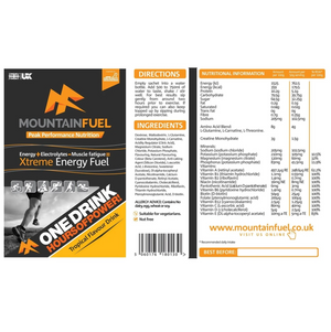 Mountain Fuel Xtreme Energy Fuel - 1.5kg (30+ serve) Bags - 3 Flavours