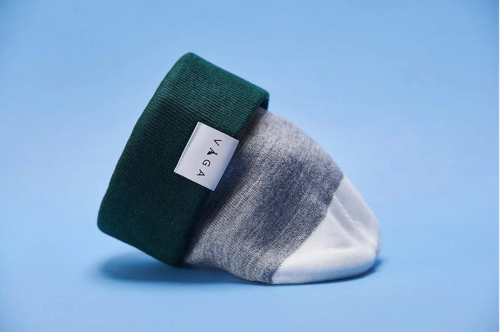 Vaga Casual Beanie - Green/ Grey/ White