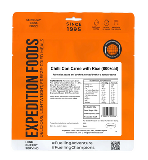Expedition Foods Chilli Con Carne with Rice 800KCAL