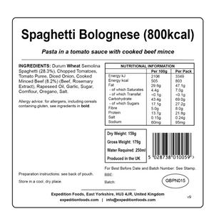 Expedition Foods Spaghetti Bolognese 800KCAL