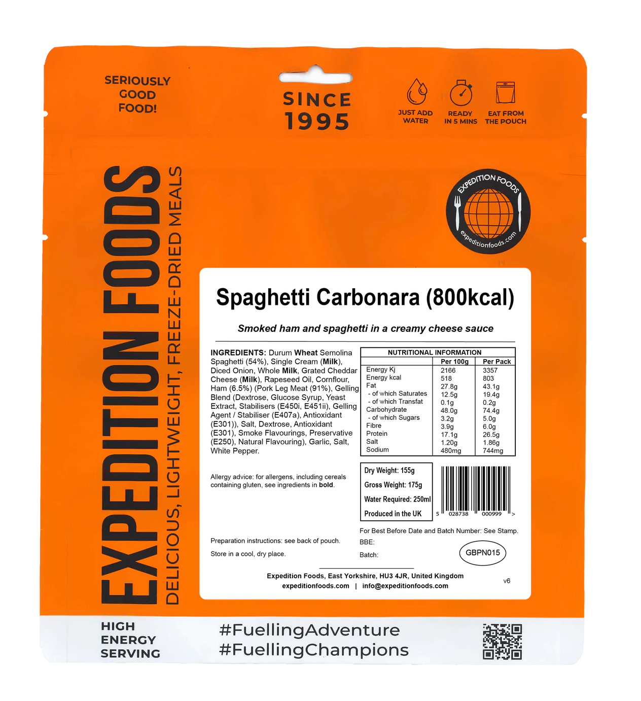 Expedition Foods Spaghetti Carbonara 800KCAL