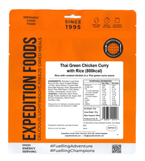 Expedition Foods Thai Green Chicken Curry with Rice 800KCAL