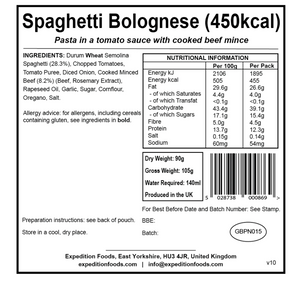 Expedition Foods Spaghetti Bolognese 450KCAL