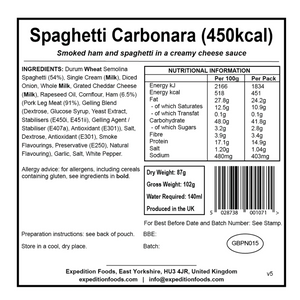 Expedition Foods Spaghetti Carbonara 450KCAL