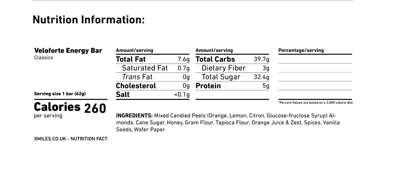 Veloforte Energy bars 70g