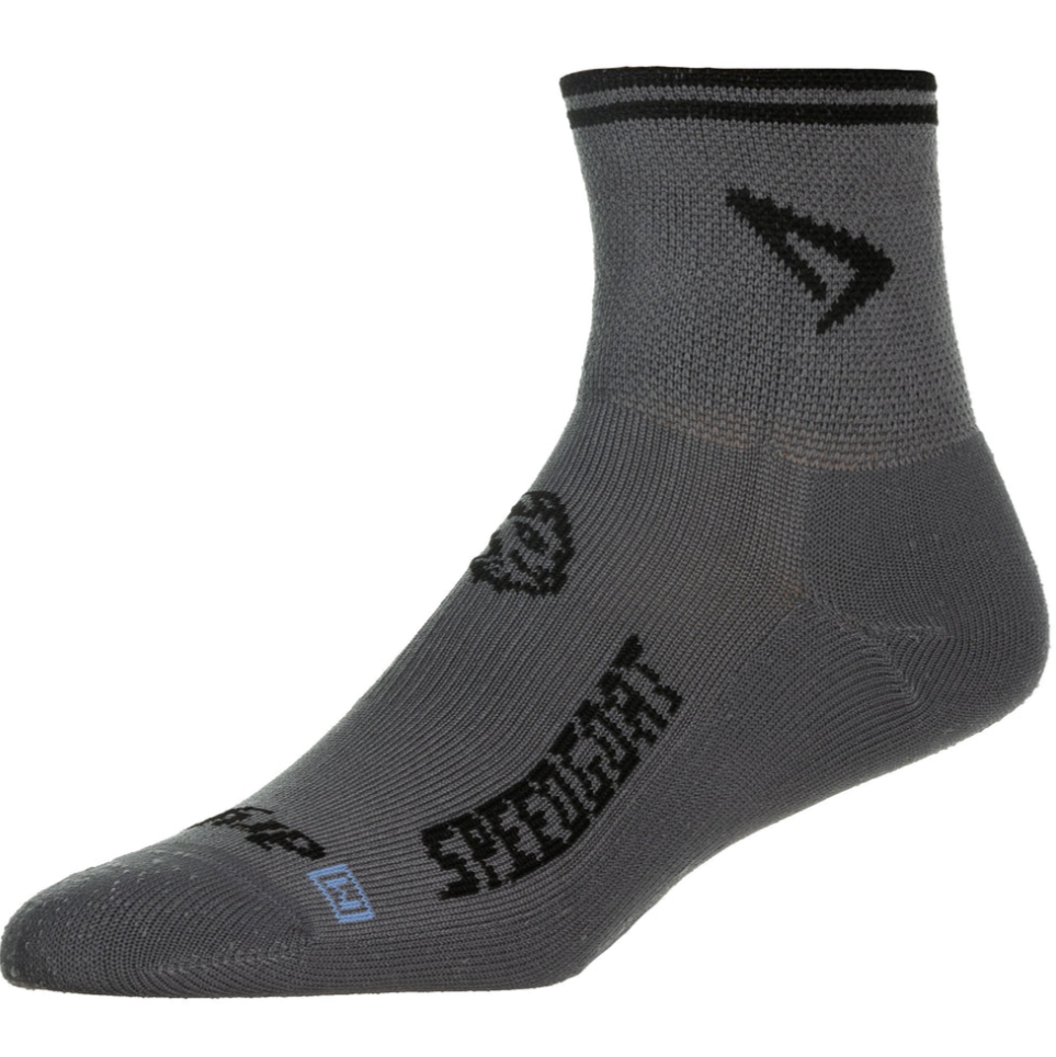 Drymax Lite Trail Quarter-Crew - Speedgoat Grey/ Black+Orange